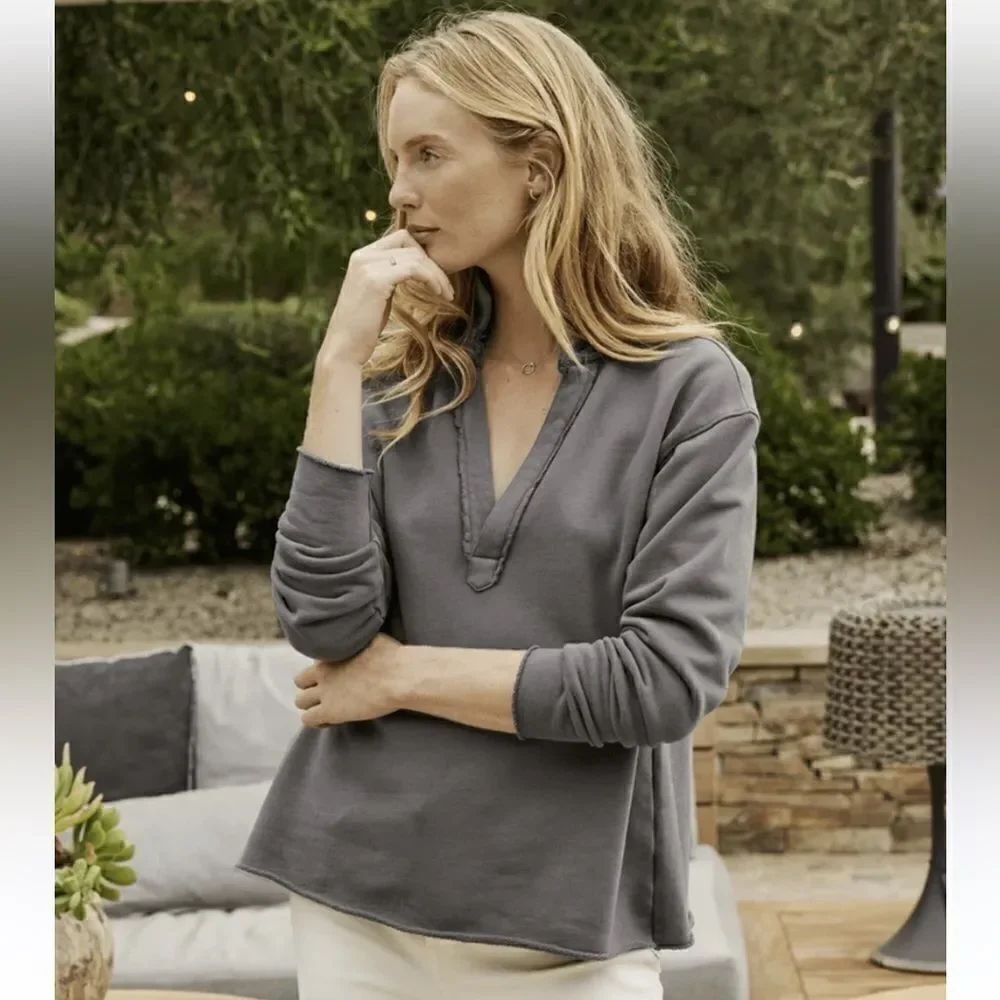 New Frank & Eileen Patrick Henley in Elephant Terry Gray XS